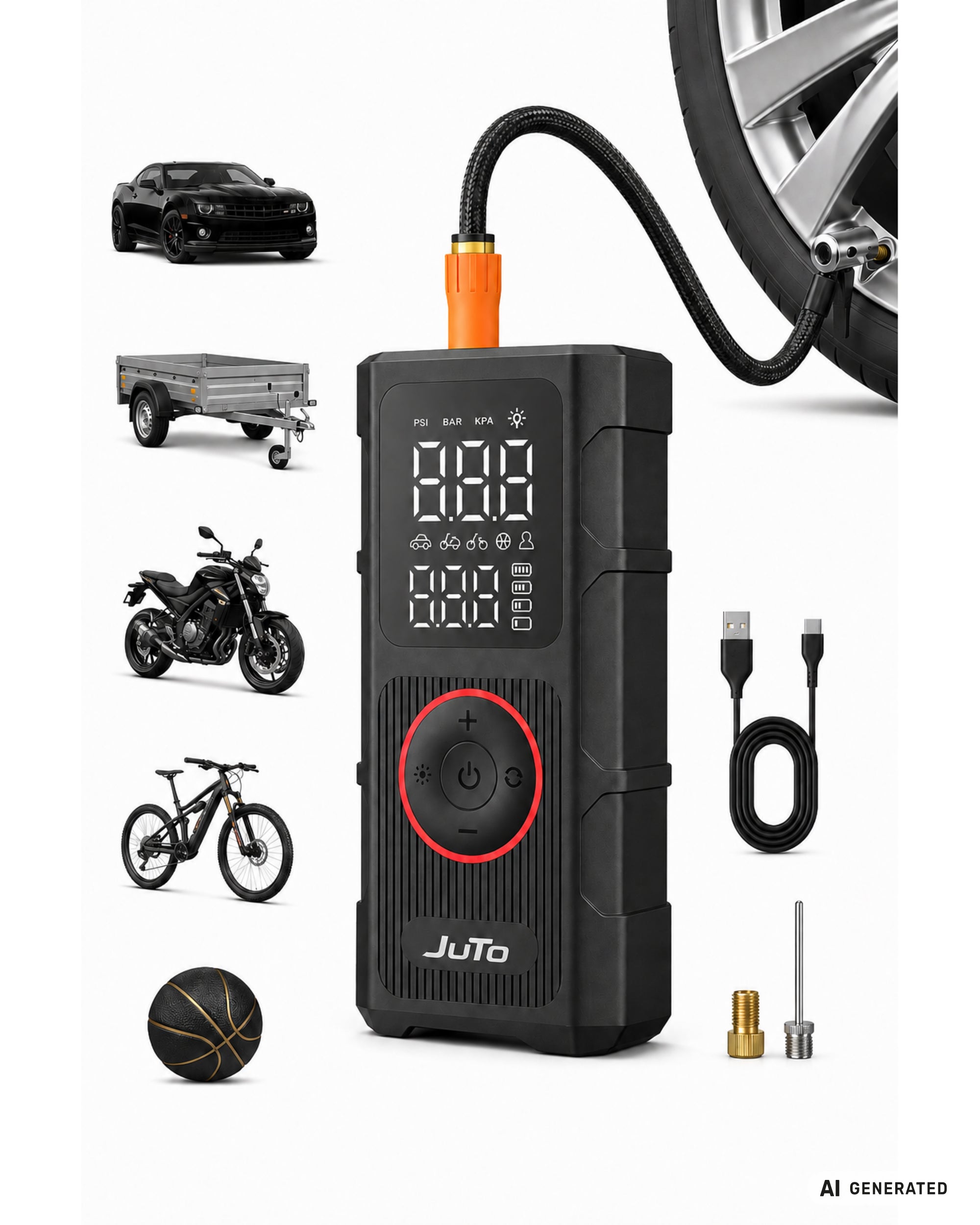 Air Pro X 200 – Kabellose Akku-Luftpumpe für Fahrrad, Auto & Motorrad