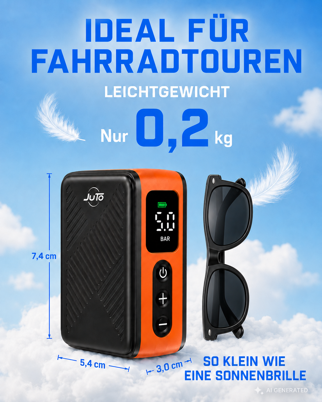 Air Pro X Bike – Elektrische Akku-Luftpumpe für Fahrrad & Motorrad