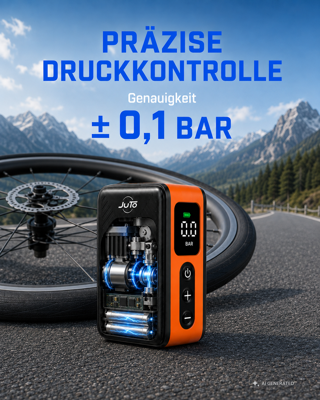 Air Pro X Bike – Elektrische Akku-Luftpumpe für Fahrrad & Motorrad