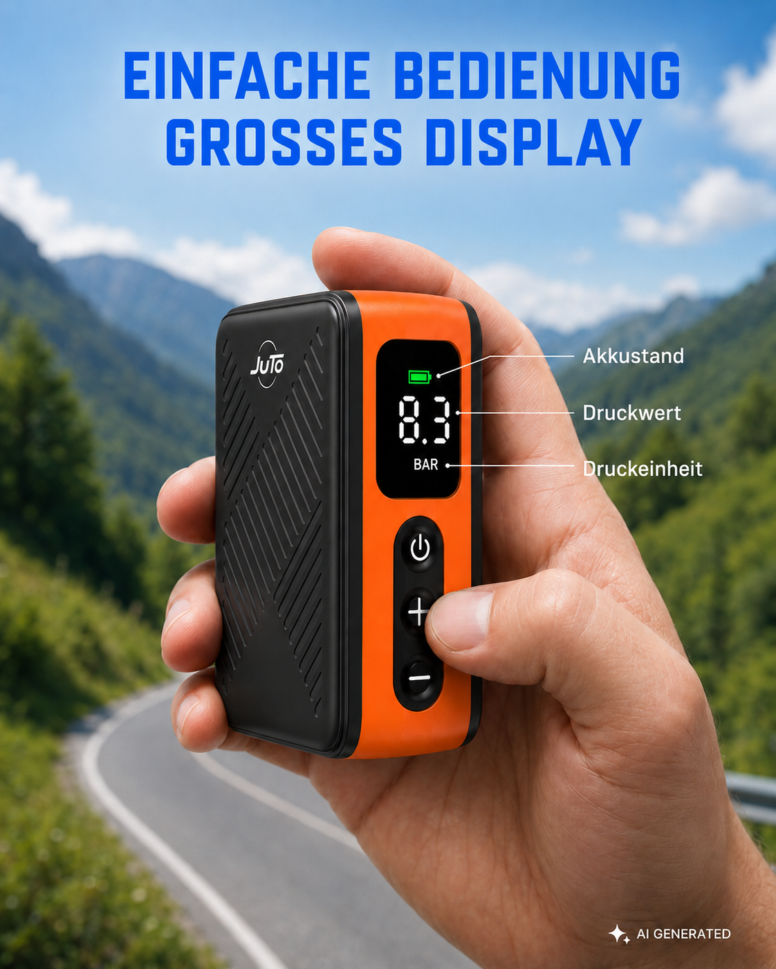 Air Pro X Bike – Elektrische Akku-Luftpumpe für Fahrrad & Motorrad