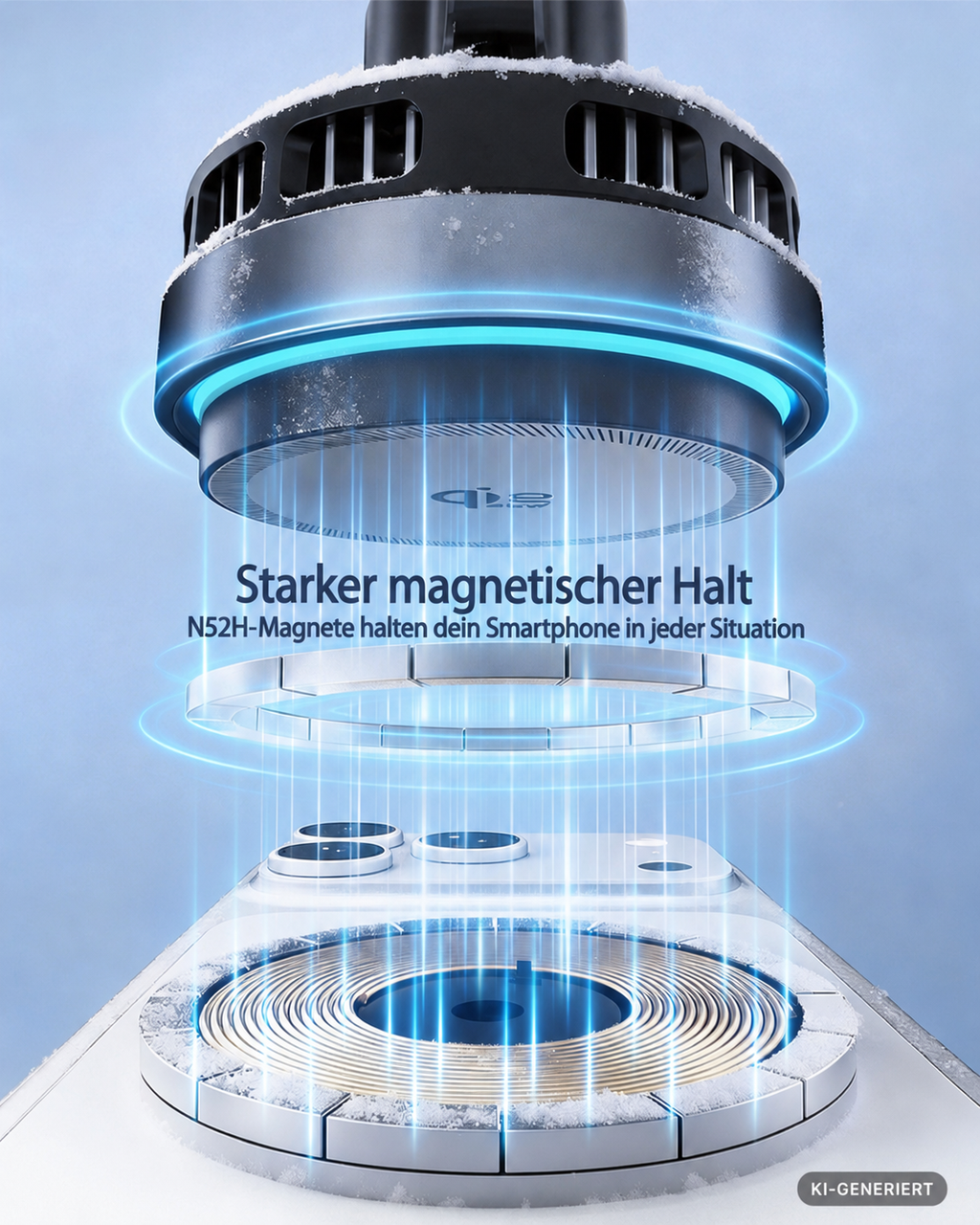 VentMag 25W Qi2.2 – Magnetischer KFZ-Handyhalter mit aktiver Kühlung & Ladefunktion